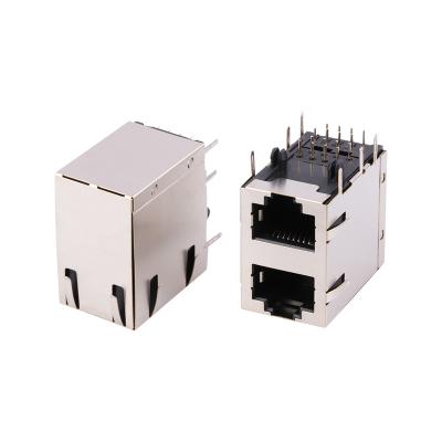 China High Grade Multi Port Communication Connector PP Rj45 Double-Layer Network Interface Network Connector for sale