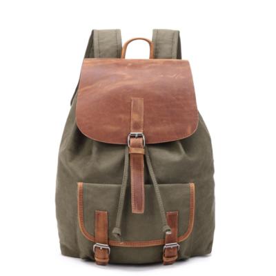 China Waterproof Hot Sales School Laptop Backpacks Travel Backpack Leather And Canvas Backpack for sale