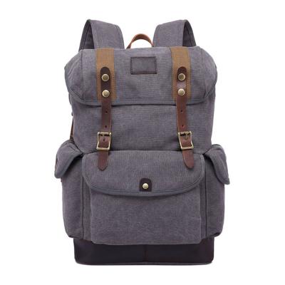 China Large capacity laptop backpack business waterproof durable travel with notebook middle layer canvas backpack new fashion for sale