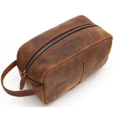 China Fashion Personalized Luxury Genuine Leather Women Makeup Cosmetic Bag for sale