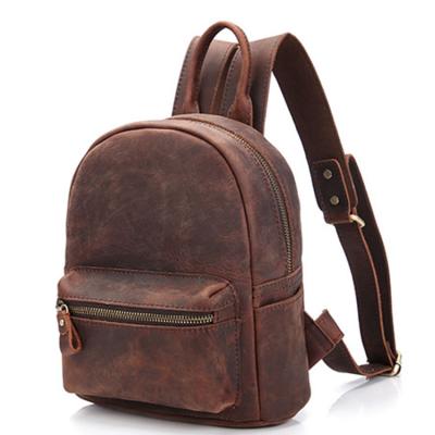 China Others Handmade Fashion Crazy Horse Leather Backpack for sale