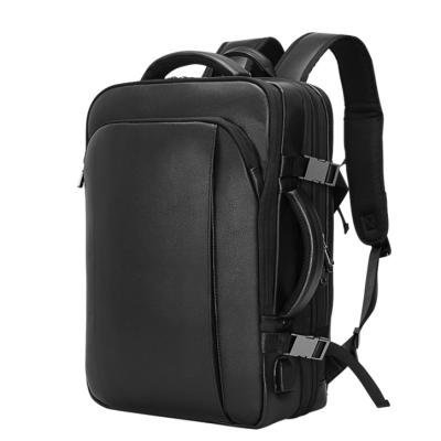 China With USB Backpacks Multifunctional Expandable Leather Men Business Leather Large Capacity Backpack Men Bag Women zaino DA uomo Expandable for sale