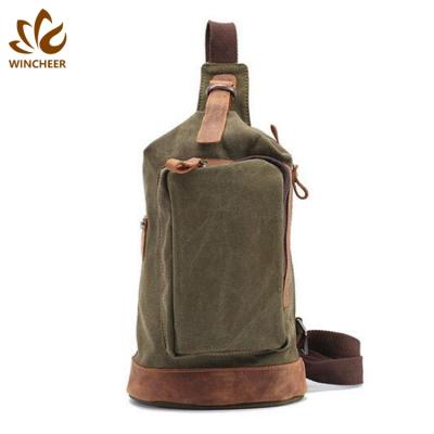 China Wholesale 2021 Custom Canvas Logo New Fashion Body Men's Canvas Chest Cross Bag for sale