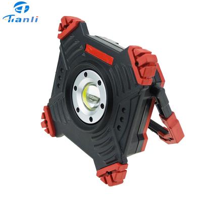 China 15W Workshop COB LED Flood Light, Rechargeable Work Light with USB Output, Site Pale Area Worklight for sale