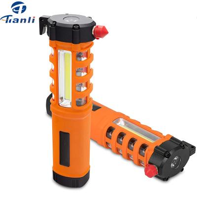 China Emergency Led Megnetic Work Light Inspection Lamp With With Hammer And Seat Belt Cutter And Warning Flashlight for sale