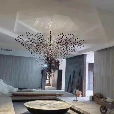 China Modern Custom Made Black Chandelier For Art Gallery Living Room Lighting for sale