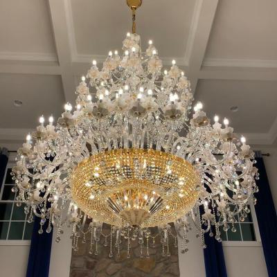 China Modern Custom Bohemian Crystal Chandelier For Villa Hall Lobby High Ceiling Chandelier for sale