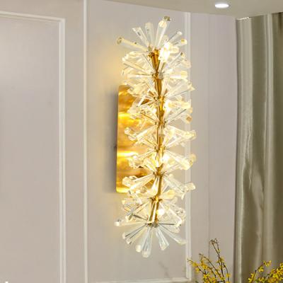 China Modern Creative Designer Crossed Living Room K9 Strip Crystal Wall Lamp Shaped Like A Bird Bedroom Lamp for sale