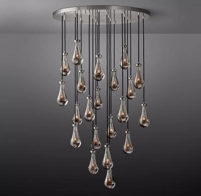 China Modern Kitchen Cafe Classic Black Decorative Glass Home Room Led Modern Chandelier Pendant Lamp for sale