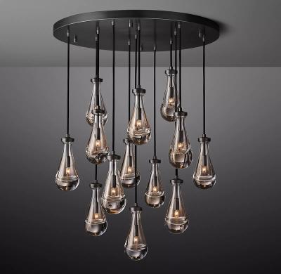 China Modern Vintage Industrial Glass Ball Shade Ceiling Light Chandelier For Home Decorative Chandelier With Frosted Glass for sale