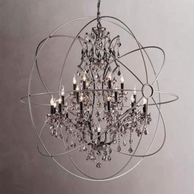 China Vintage Modern Foucault Restoration Globe Smoke Crystal Chandelier 60