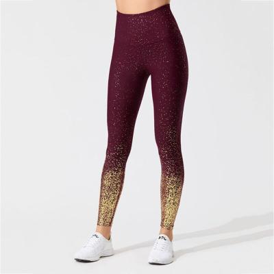 China High Quality Antibacterial Activewear Plus Size Waisted Alloy Ombre Legging Midi Yoga Pants for sale