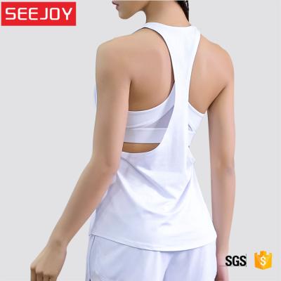 China OEM Women Gym Sport Workout Yoga Fitness Women's T Back Breathable Tank Top for sale