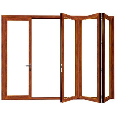 China Hot sale modern aluminum alloy profile frame double glazed double folding door glass commercial bifold doors for sale