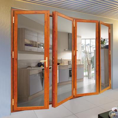 China Restaurant Bathroom Exterior Frameless Glass Accordion Door Folding Aluminum Glass Folding Door Price for sale