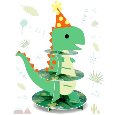 China Dinosaur Cupcake Paper Holder for Birthday Party Supplies Cupcake Tower and Jurassic Dinosaur Cup Cake Tier Holder Party Decorations for sale