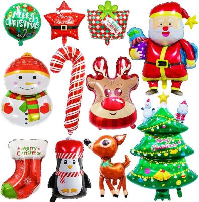 China Santa and Santa Balloon Merry Christmas Balloons/Socks/Box Helium Foil Party Balloon Hanging Decoration for Christmas New Year Party for sale