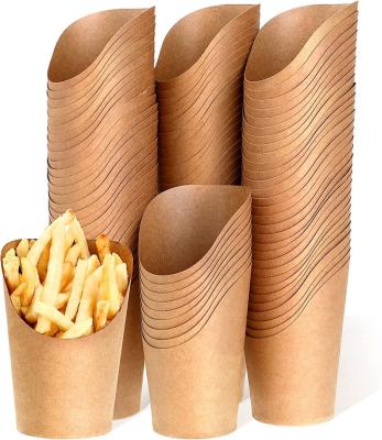 China Party Supplies Waffle Paper Popcorn and Ice Cream Fries Folded Stand Cup Baking Container for Wedding Party Food Cones for sale