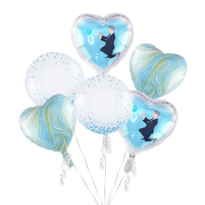 China Babyshower Foil Balloon Bouquets 6pcs Wedding and Engagement Foil Helium Balloon for Party Decoration for sale