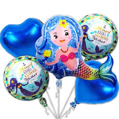 China Birthday Party Theme Babyshower Mermaid Mylar Foil Balloon for Girl's Baby Shower Party Decorations for sale