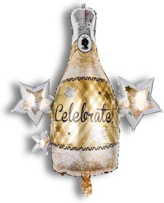 China Babyshower Luxury Gold Star Champagne Helium Balloon Bottle For Celebration And Party Decoration for sale