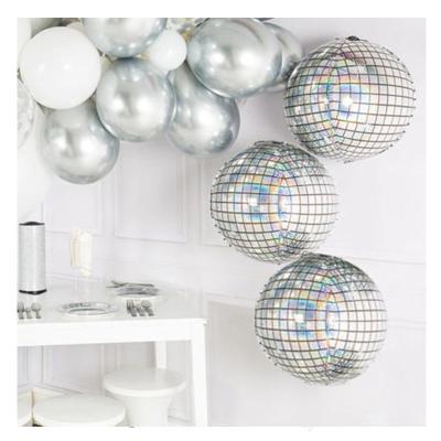 China Disco Balloon 22 Inch 4D Disco Balloons Foil Helium Balloon and Round Metallic Foil Balloons for Bar Party Decorations for sale