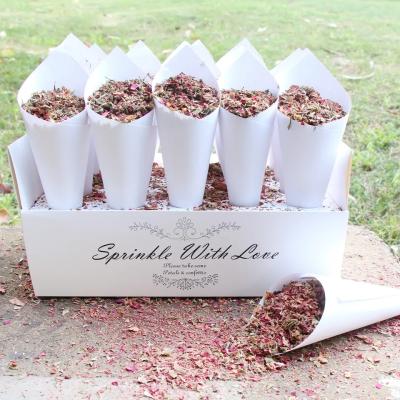 China Folded 20/30 holes confetti cone holder box tray - wedding confetti cone holder box and tray stand box is fold by yourself for sale