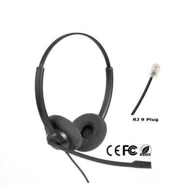 China Over - Head Telephone Headset Stereo Wired Call Center With Sound Canceling Microphone for sale