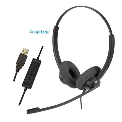 China Good Quality Professional Earphone Earbuds For Call Centers USB Headset Business 320 Degree Rotatable Ear Cup for sale