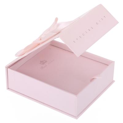 China Custom Recyclable FocusBox Logo Design Cute Bow Ribbon Flip Top Magnetic Gift Packaging Box For Cosmetic Jewelry for sale