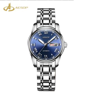 China 2018 Alarm Mounted Gold Mesh Band Wrist Fashionable Mechanical Women's Wrist Watches Fashion Hand Lady Watch for sale