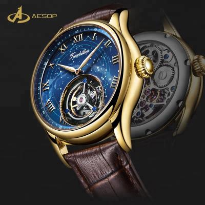 China 2019 Aesop Watch Stainless Steel Case Alarm Tourbillon Luxury Leather Waterproof Mens Watch Automatic Mechanical Men's Watch for sale