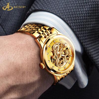 China 2019 Newest Design Alarm Your Own Custom Wrist Mens Stainless Steel Gold Watch Chronograph Fashion Leather Watch for sale