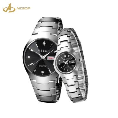 China 2019 hot selling auto date Aesop men and women fashion lady watch Japan movt quartz watch stainless steel bezel couple wristwatch for sale