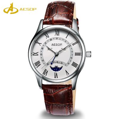 China Luxury Custom Brand Genuine Leather Watchband Waterproof Automatic Mechanical Digital Marble Wrist Watch Fashion Good Quality Alarm for sale