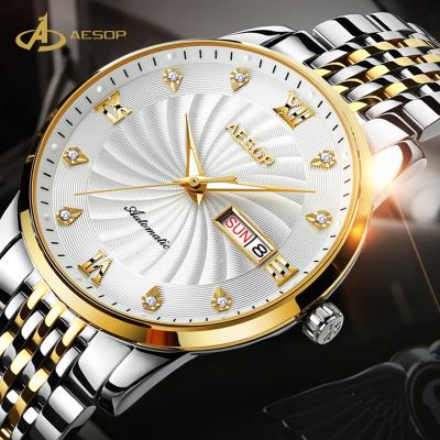 China Best Day/Date Selling Stainless Steel Custom Waterproof Luxury Roman Bezel Watch Quartz Scale Fashion Mens Watch Machinery for sale