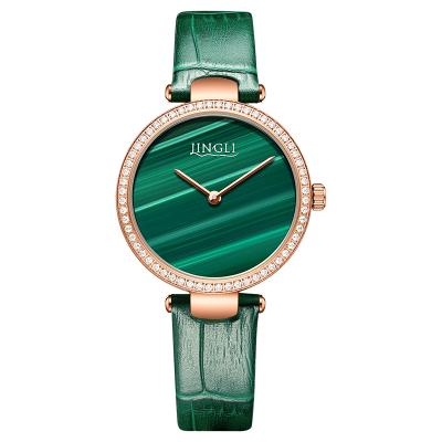 China JINLERY Swiss Waterproof Women Green Watches With Stainless Steel Waterproof Quartz Wristwatches For Women for sale