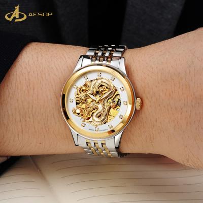 China Top Selling Metal Alarm Watch Strap Classic Multifunction Watch Stainless Steel Automatic Men's Vintage Digital Watch Back for sale