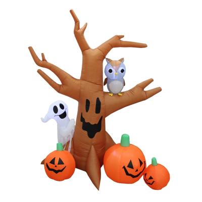 China Halloween Decoration 240cm Halloween Inflatable 8ft Tree With Fairy And Pumpkins Beside For Outdoor Halloween Decoration Halloween Decoration for sale