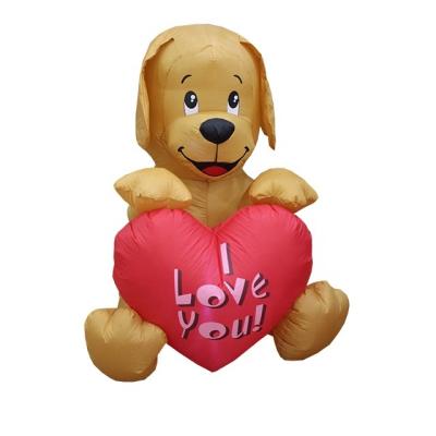 China Festival Decoration 120cm Valentines Day Small Inflatable Puppy Standing Love Decoration Outdoor Decorative Garden for sale