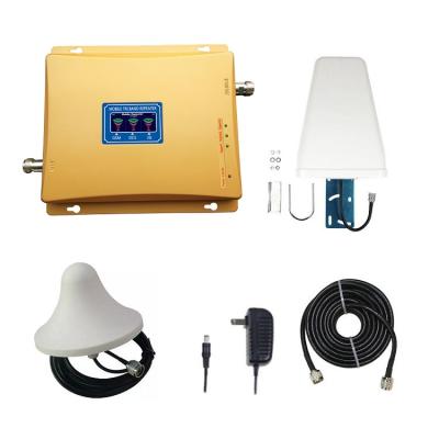 China Gsm 2g 3g 4g lte network 900 signal booster mobile cellular network signal booster 1900 2100 MHz tri band with antennas for sale