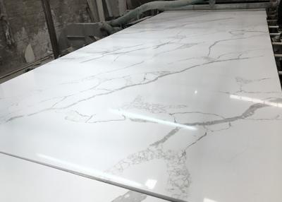 China Crystal White Calacatta 3000x1200mm 2cm Quartz Stone Slab for sale