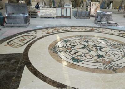 China Dia 80cm Marble Water Jet Medallions For Hotel Lobby Floor for sale