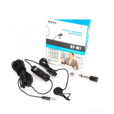 China Microphone BOYA by-M1 3.5mm Condenser Microphone Lavalier MIC With Windscreen Windshield for Smartphones Camera DSRL for sale