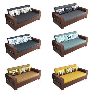 China (Other) High Quality Multi Function Adjustable Solid Wood Sofa Bed With Single Table And Chairs for sale