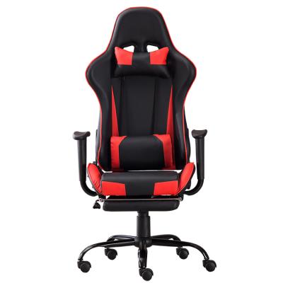 China Extendable Heavy Duty Height Adjustable Reclining Gaming Chair With Extendable Footrest for sale