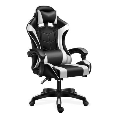 China Ergonomic High Back Reclining Massage Gaming Chair With Footrest And Headrest for sale