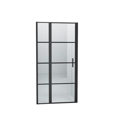 China Matt Pivot With Black Stripe Modern Black Shower Enclosure BL-NF402 for sale