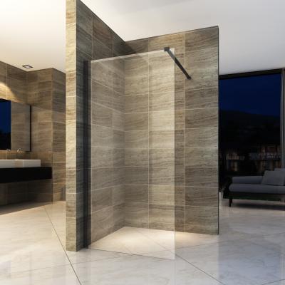 China Matt Black Aluminum Shower Enclosure modern black walk-in BL-040B for sale