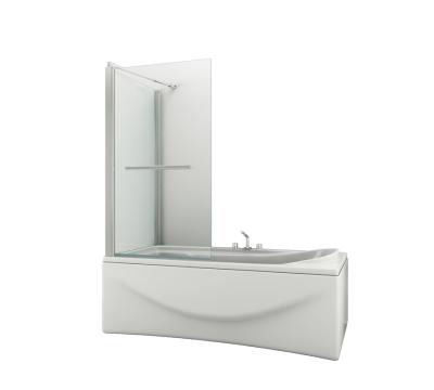 China 6mm Single Pivot Traditional Glass With Tower Shelf Shower Tub Glass Screen for sale